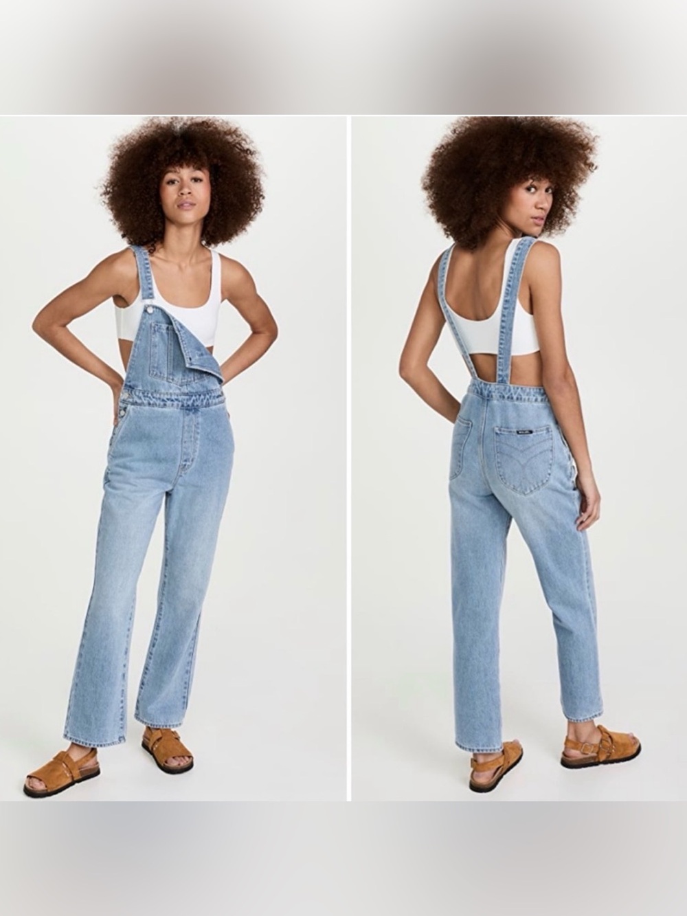 ROLLA'S Straight Leg Light Blue Denim Overalls, Relaxed High Rise, Size 28